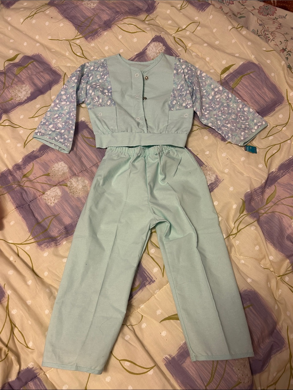 Girls Mint green  vintage Two-Piece Set